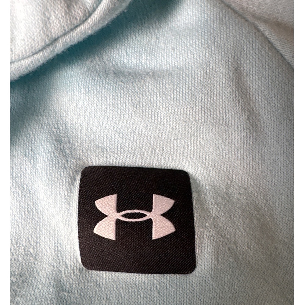 Under Armour ColdGear Loose Fit Hoodie Light Blue Fleece Pullover Small